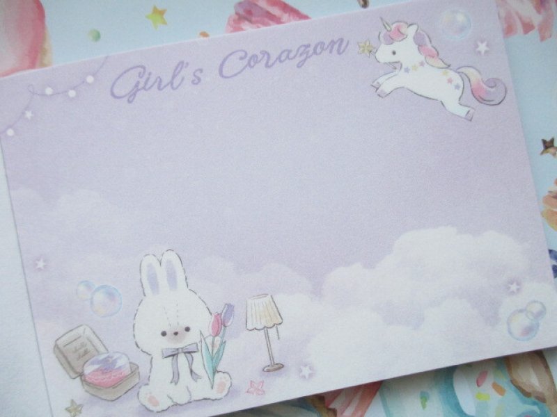 Photo2: Kawaii Cute Girls' Corazon Mini Memo Pad Q-LiA *Unicorn (70147)