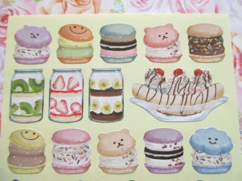 Photo2: Kawaii Cute Die Cut Seals Set Kyowa *Sweets Selection (62-D14)