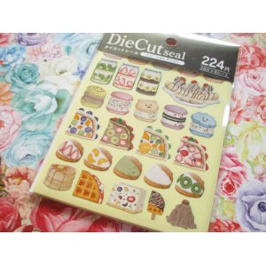Photo: Kawaii Cute Die Cut Seals Set Kyowa *Sweets Selection (62-D14)