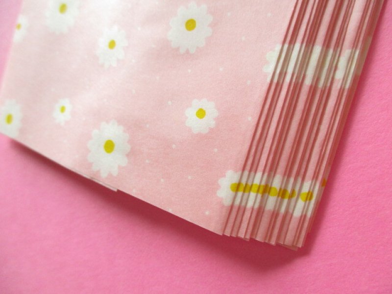 Photo1: 20 pcs Flat Paper Bags Set *Tiny Flowers Mini size