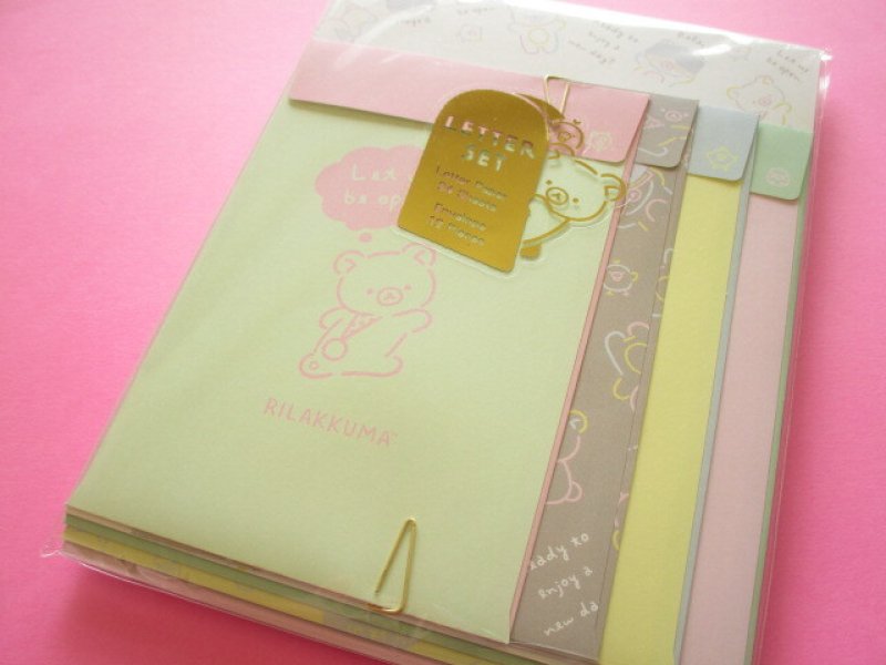Photo1: Kawaii Cute Regular Letter Set Rilakkuma San-x *Rilakkuma's Messages (LH77501) (1)