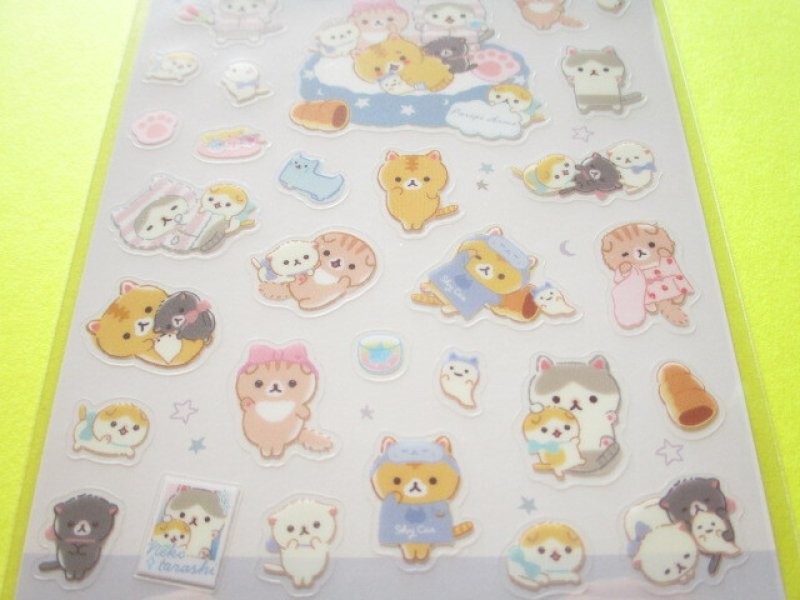 Photo2: Kawaii Cute Stickers Sheet Corocorocoronya San-x *Sleepover Party of Shy Coronya and Kittens (SE56501)