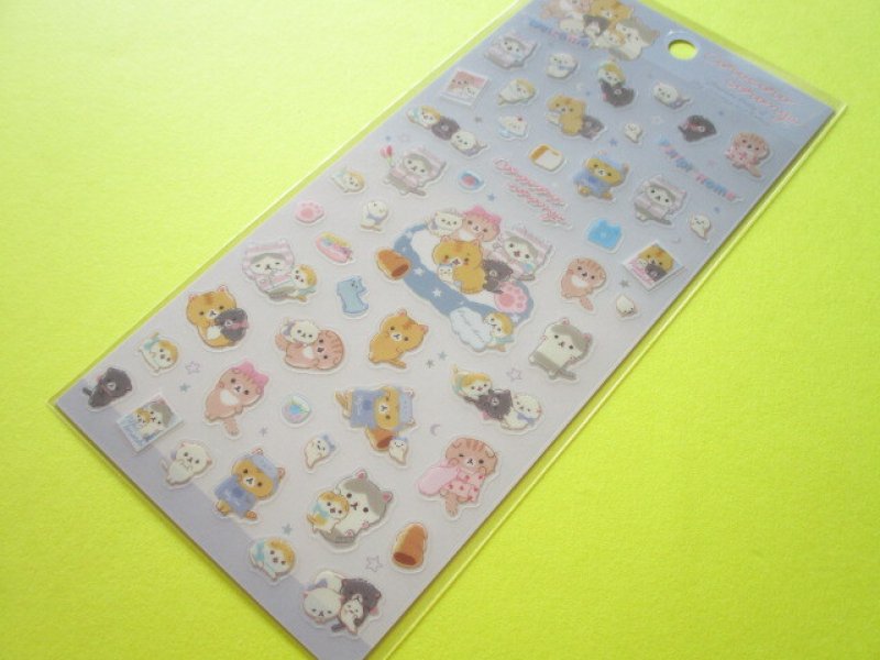Photo1: Kawaii Cute Stickers Sheet Corocorocoronya San-x *Sleepover Party of Shy Coronya and Kittens (SE56501) (1)