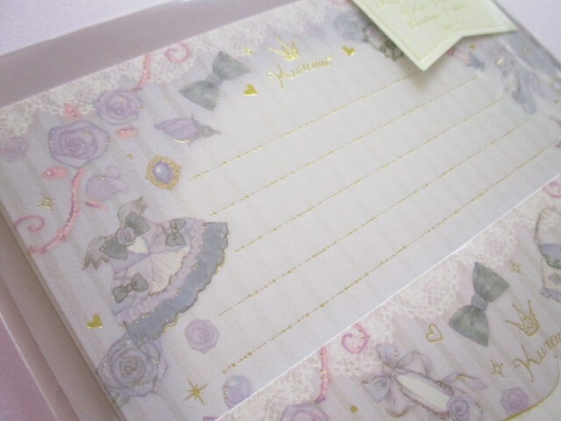 Photo1: Kawaii Cute Letter Set Kuromi × たけいみき (Miki Takei) Sanrio *Dark Feminine (LS-15655)