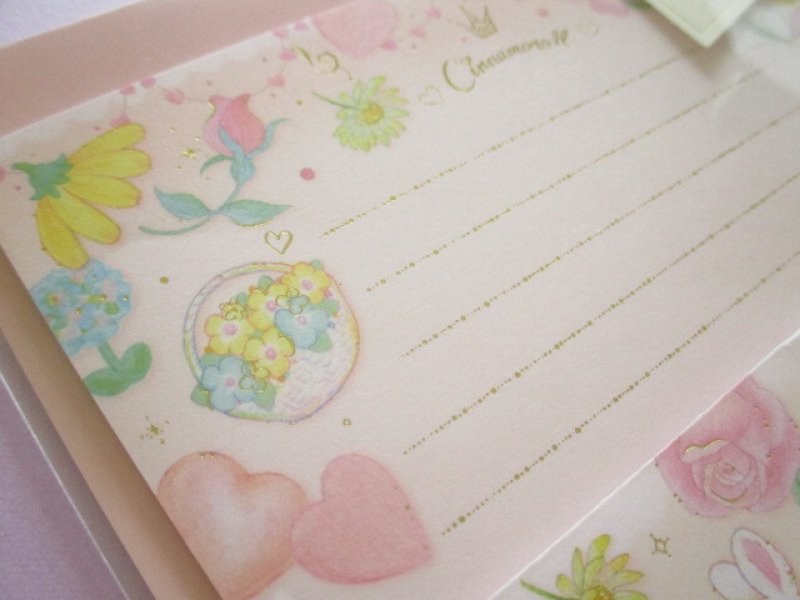 Photo1: Kawaii Cute Letter Set Cinnamoroll × たけいみき (Takei Miki) Sanrio *Pastel Bouquet (LS-15652)