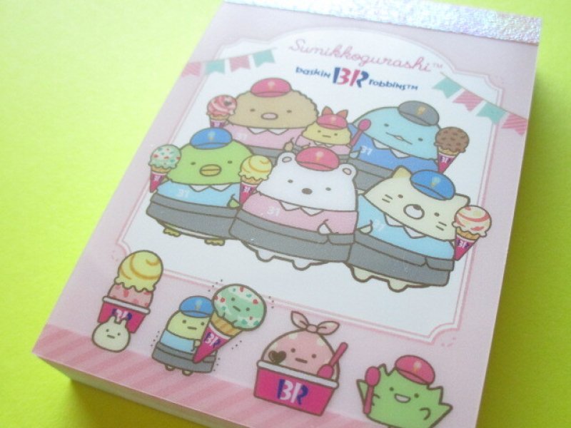 Photo1: Kawaii Cute Mini Memo Pad Sumikkogurashi San-x *baskin robbins (MH11601-1) (1)