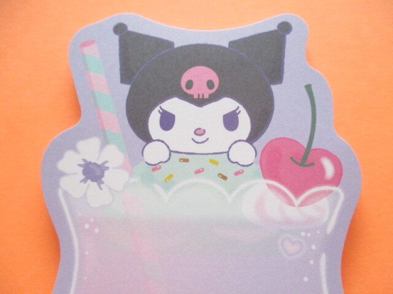Photo2: Kawaii Cute Cream Soda Die-Cut Medium Memo Pad Sanrio Original *Kuromi (30432-8)
