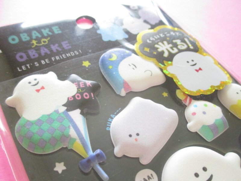 Photo3: Kawaii Cute Special Sponge Stickers Sheet Q-Lia Glow in the dark *Obake & Obake (71119)