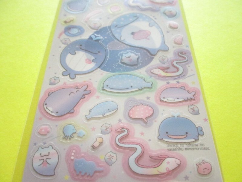 Photo2: Kawaii Cute Stickers Sheet Jinbesan San-x *Memories of Planetarium in the Deep Sea (SE56801)