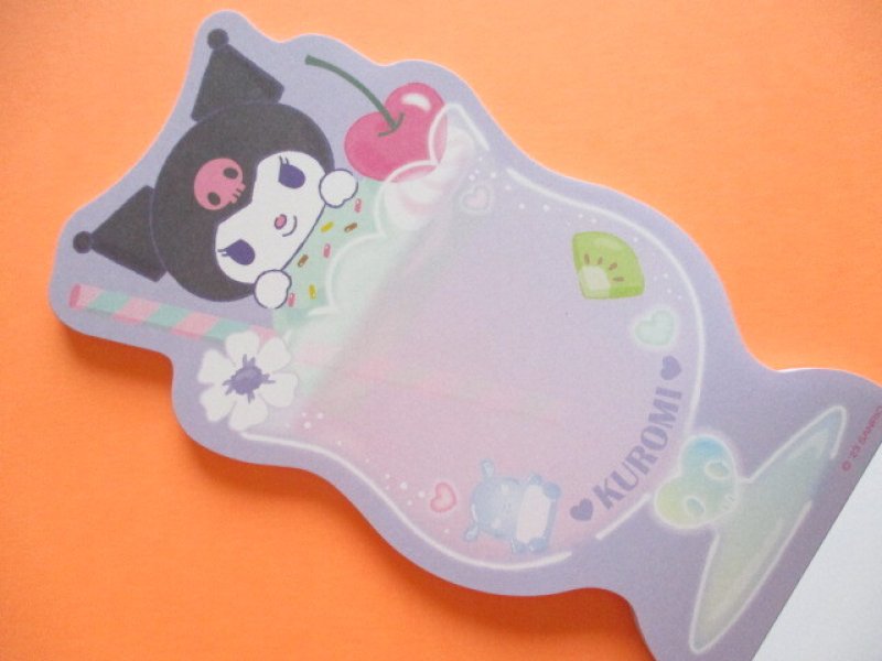 Photo1: Kawaii Cute Cream Soda Die-Cut Medium Memo Pad Sanrio Original *Kuromi (30432-8)