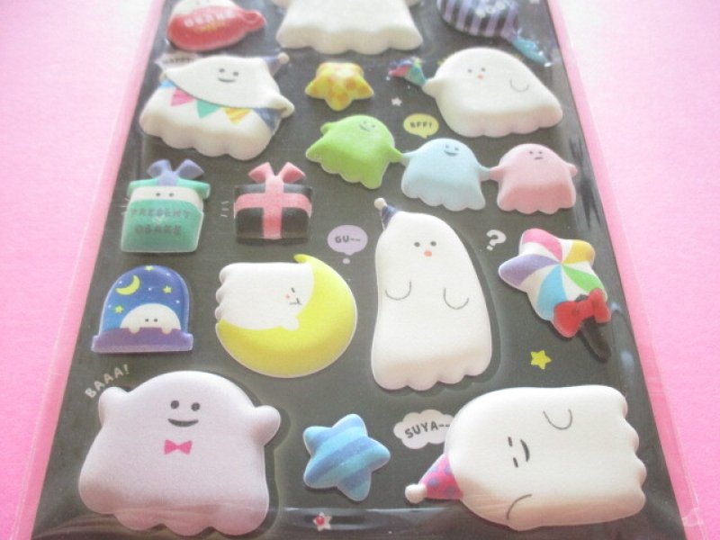 Photo2: Kawaii Cute Special Sponge Stickers Sheet Q-Lia Glow in the dark *Obake & Obake (71119)
