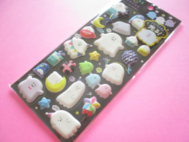 Photo1: Kawaii Cute Special Sponge Stickers Sheet Q-Lia Glow in the dark *Obake & Obake (71119) (1)