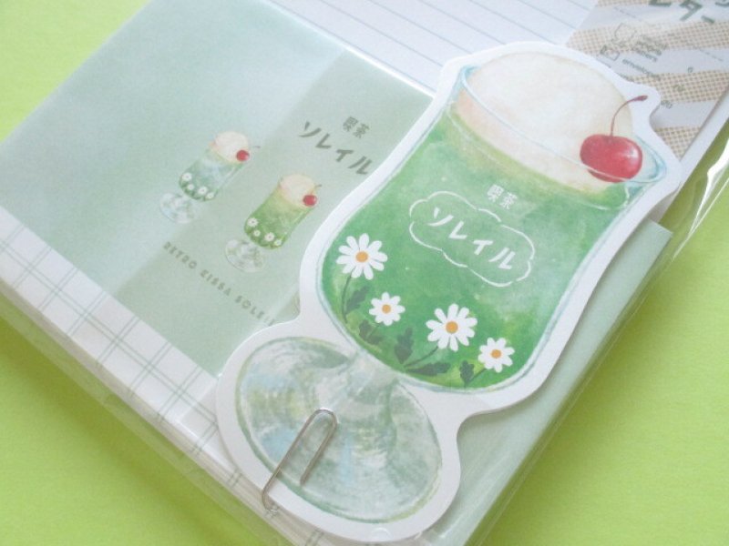Photo2: Kawaii Cute Letter Set Retro Cafe Solaire Q-LiA *木漏れ日のメロンソーダ (70241)