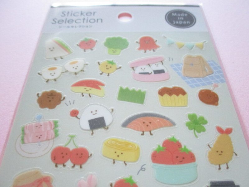 Photo1: Kawaii Cute Design Stickers Sheet Gaia *Friendly Food (466633-1)