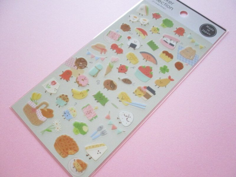 Photo1: Kawaii Cute Design Stickers Sheet Gaia *Friendly Food (466633-1) (1)