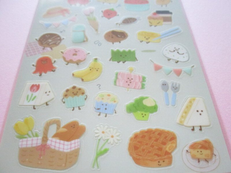 Photo2: Kawaii Cute Design Stickers Sheet Gaia *Friendly Food (466633-1)