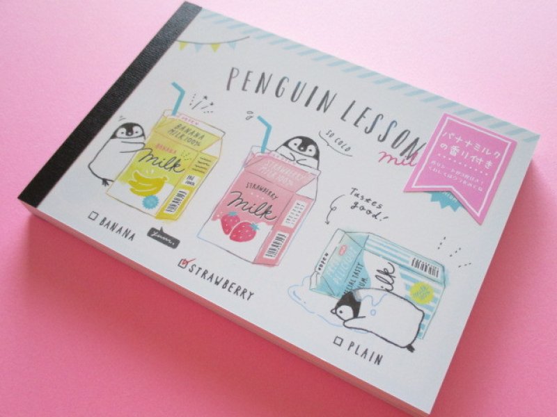 Photo1: Kawaii Cute Large Memo Pad Enchanted Time Q-LiA *Penguin Lesson (34250) (1)