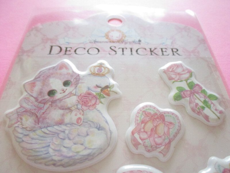 Photo1: Kawaii Cute Puffy Deco Stickers Sheet Amenomori Fumika Clothes Pin *Ballerina Dream (US-14670)