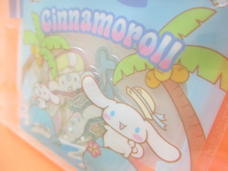 Photo1: Kawaii Cute T-shirt Summer Sticker Flakes Sack in Zipper Bag Sanrio Original *Cinnamoroll (93354-6)