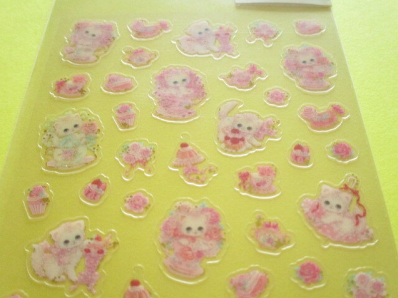 Photo1: Kawaii Cute Clear Sticker Sheet Amenomori Fumika Clothes Pin *Tea Time Rose (US-14980)