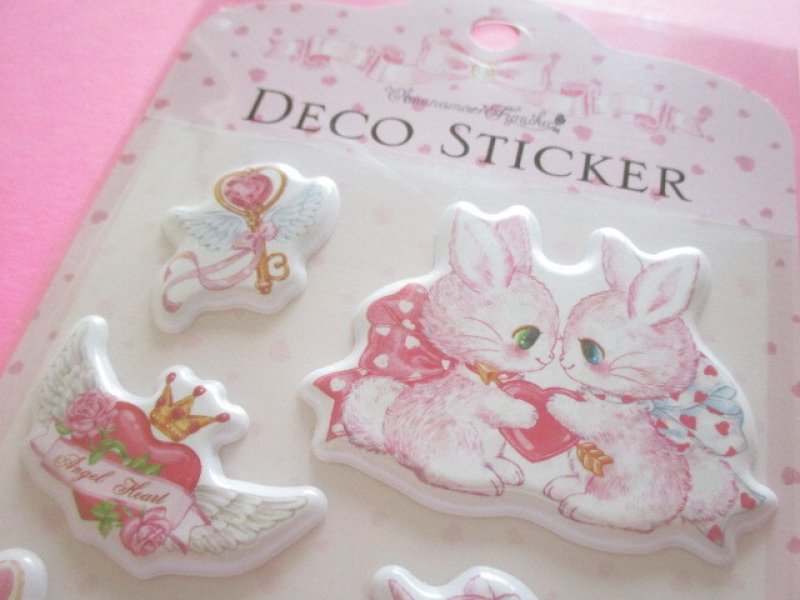 Photo1: Kawaii Cute Puffy Deco Stickers Sheet Amenomori Fumika Clothes Pin *Angel Heart (US-14668)