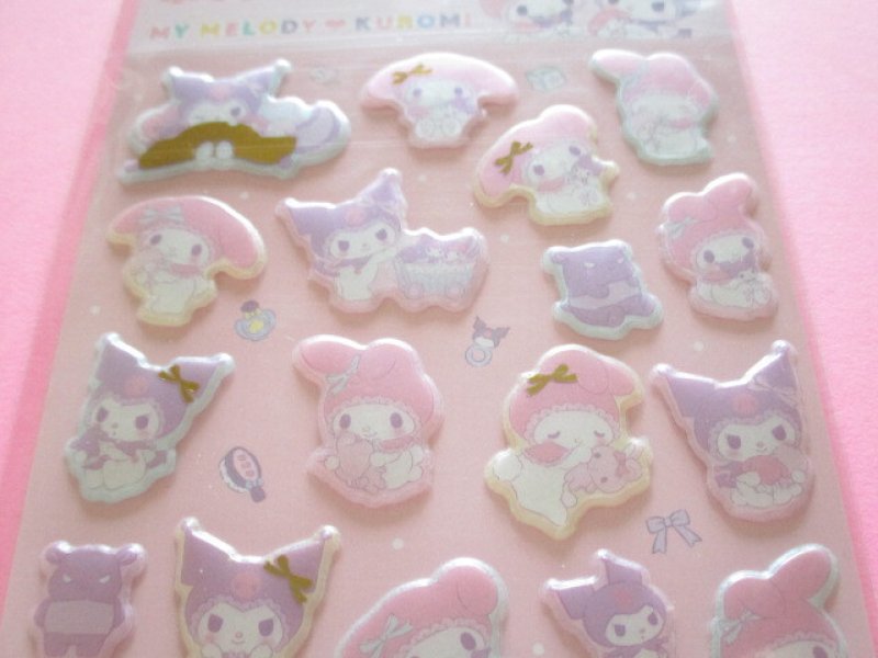 Photo1: Kawaii Cute Puffy Stickers Sheet Sanrio *My Melody & Kuromi (409685)
