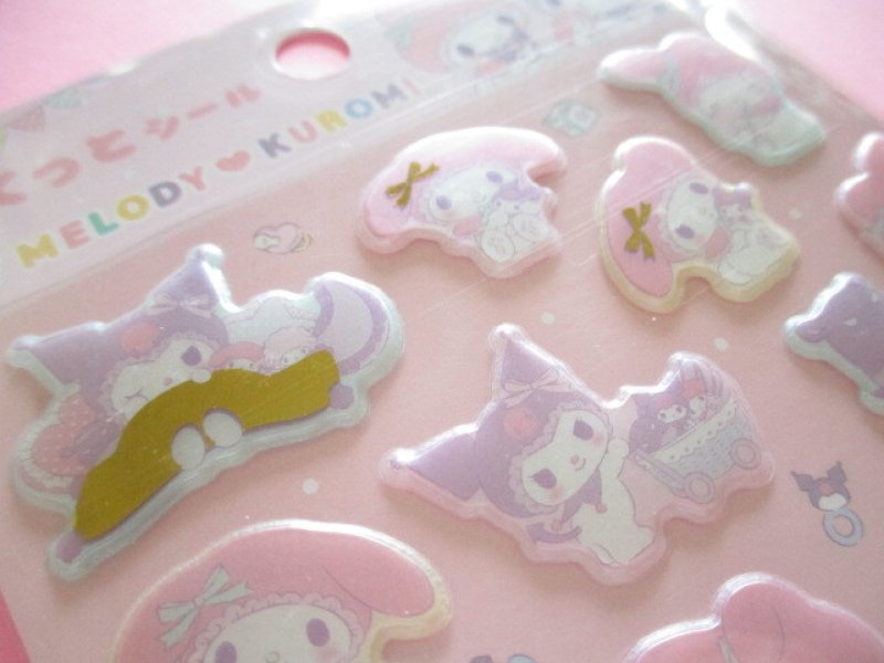 Photo3: Kawaii Cute Puffy Stickers Sheet Sanrio *My Melody & Kuromi (409685)