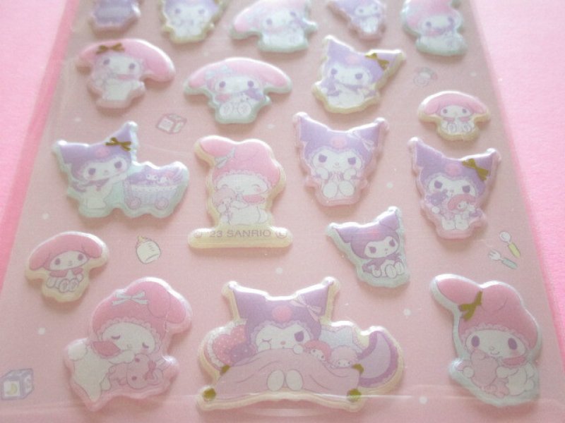 Photo2: Kawaii Cute Puffy Stickers Sheet Sanrio *My Melody & Kuromi (409685)