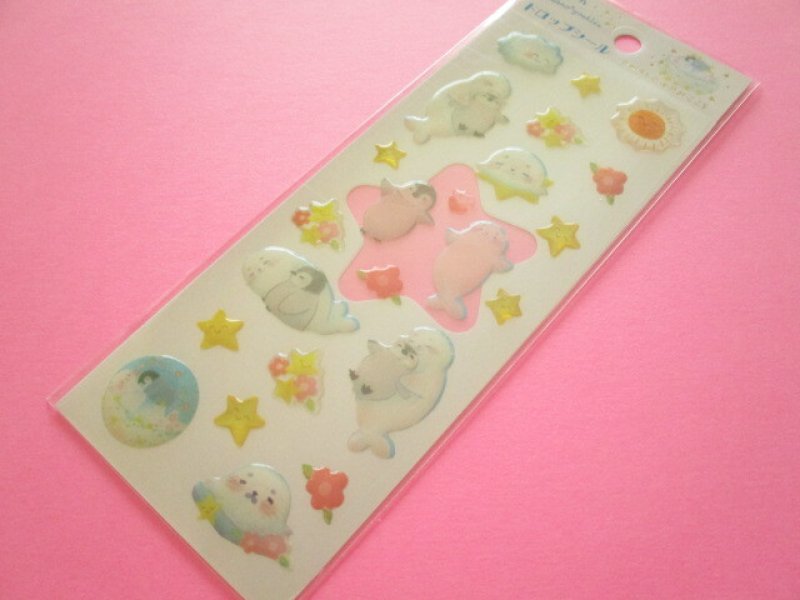 Photo1: Kawaii Cute Drop Stickers Sheet 吉田麻乃 (Asano Yoshida) Clothes Pin *アザラシのゆめみごこち (US-16174) (1)