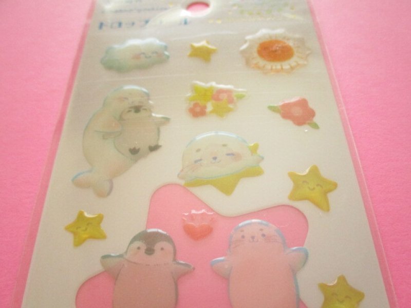 Photo1: Kawaii Cute Drop Stickers Sheet 吉田麻乃 (Asano Yoshida) Clothes Pin *アザラシのゆめみごこち (US-16174)