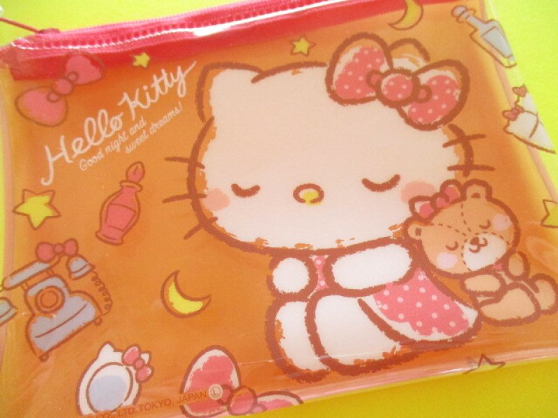 Photo1: Kawaii Cute Mini Flat Vinyl Pouch Hello Kitty Sanrio *Sleepy (118568)