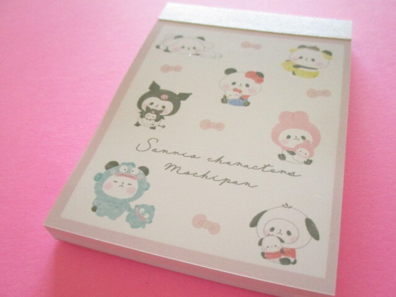 Photo1: Kawaii Cute Mini Memo Pad Mochi Mochi Panda Kamio Japan *Sanrio Characters Pink (212995) (1)