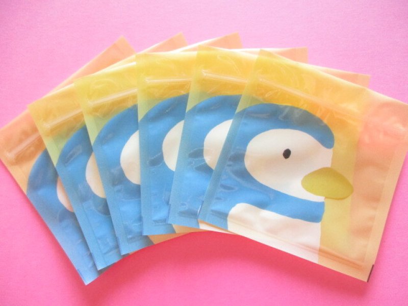 Photo1: Kawaii Cute A8 size Zipper Bags Set Kohem *Penguin (HJA8-07)