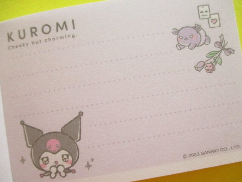 Photo2: Kawaii Cute Mini Memo Pad Kuromi Crux *Face (117713)
