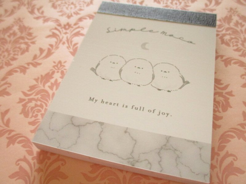 Photo1: Kawaii Cute Mini Memo Pad Simple Moco Kamio Japan *Marble (215491) (1)