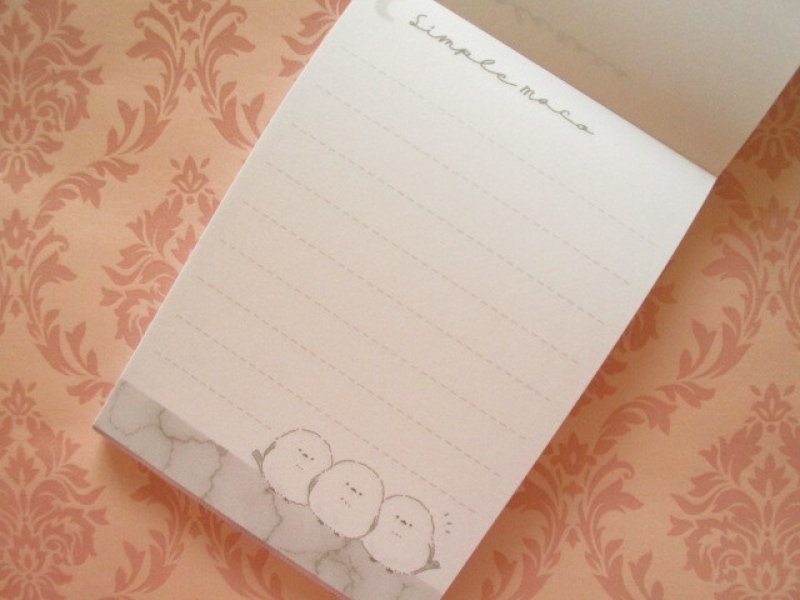 Photo1: Kawaii Cute Mini Memo Pad Simple Moco Kamio Japan *Marble (215491)