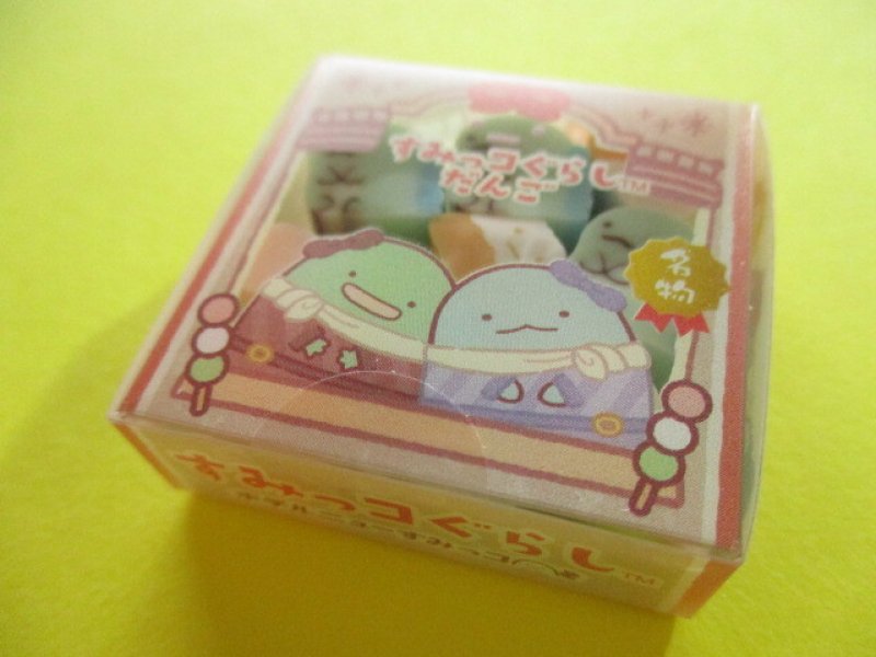 Photo1: Kawaii Cute Tiny Souvenir Mascot Eraser Set Sumikkogurashi San-x *Hotel New Sumikko (KS62301-4) (1)