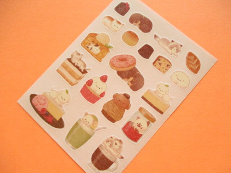 Photo2: Kawaii Cute Film Die Cut Seals Set Kyowa *Sweets Animals (62-D93)