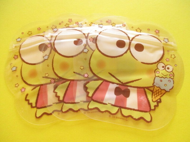 Photo1: Kawaii Cute Die-Cut Zipper Bags Set Sanrio *Kerokerokeroppi (DZB-KR)