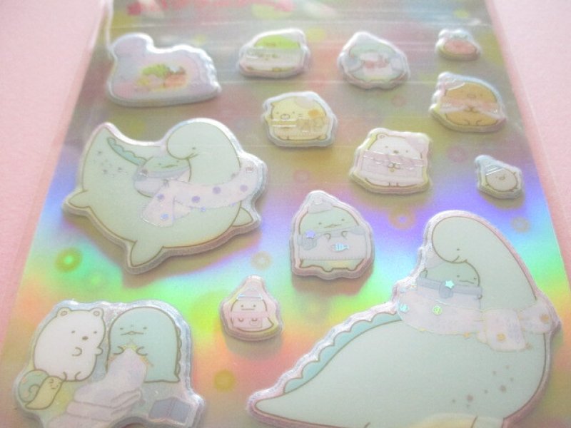 Photo1: Kawaii Cute Puffy Funi Funi Stickers Sheet Sumikkogurashi San-x *On a Sparkling Night of Lizards and Mother (SE60002)