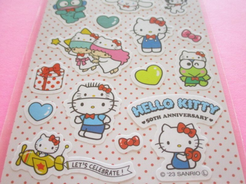 Photo2: Kawaii Cute Hello Kitty 50th Anniversary Stickers Sheet Sanrio *Sanrio Characters (38506)