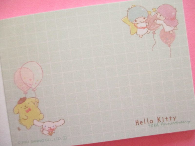 Photo2: Kawaii Cute Hello Kitty 50th Anniversary Mini Memo Pad Sanrio Characters CUTE MODEL *Miniature Garden Room (303560)