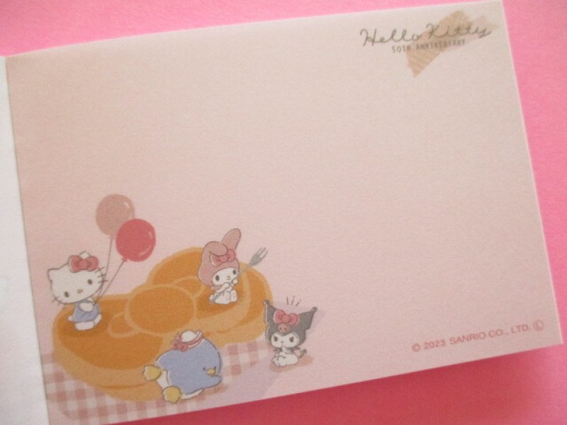 Photo2: Kawaii Cute Hello Kitty 50th Anniversary Mini Memo Pad Sanrio Characters CUTE MODEL *Ribbon Party (303559)