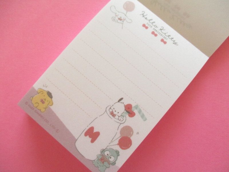 Photo1: Kawaii Cute Hello Kitty 50th Anniversary Mini Memo Pad Sanrio Characters CUTE MODEL *Ribbon Party (303559)