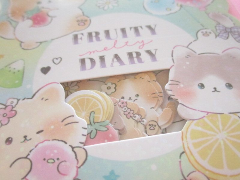 Photo1: Kawaii Cute Sticker Flakes Sack Crux *Fruity Diary (120016)