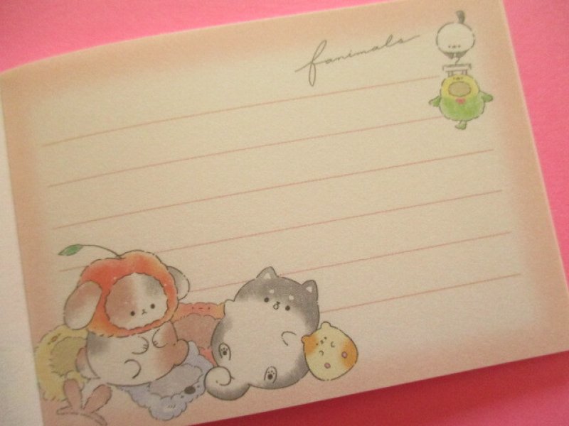 Photo2: Kawaii Cute Mini Memo Pad Fanimals Crux *Dressing Up (120059)
