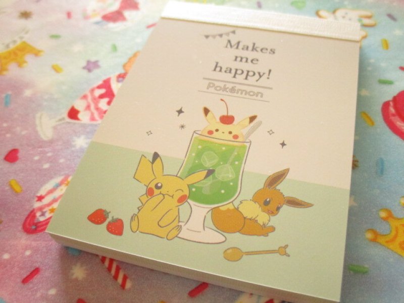 Photo1: Kawaii Cute Mini Memo Pad Pokémon Kamio Japan *Snack Time (303884)  (1)