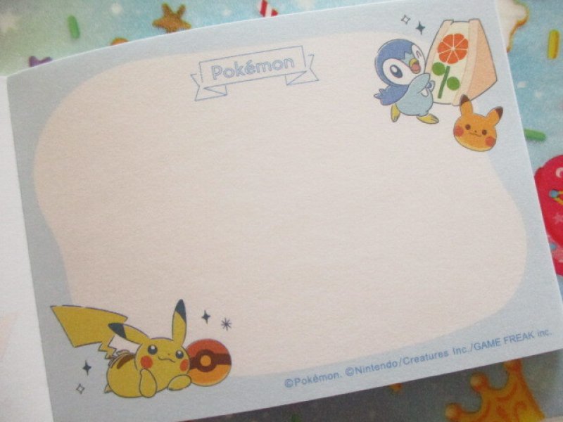 Photo2: Kawaii Cute Mini Memo Pad Pokémon Kamio Japan *Snack Time (303884)