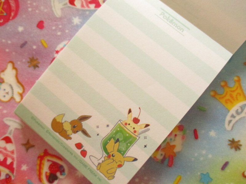 Photo1: Kawaii Cute Mini Memo Pad Pokémon Kamio Japan *Snack Time (303884)