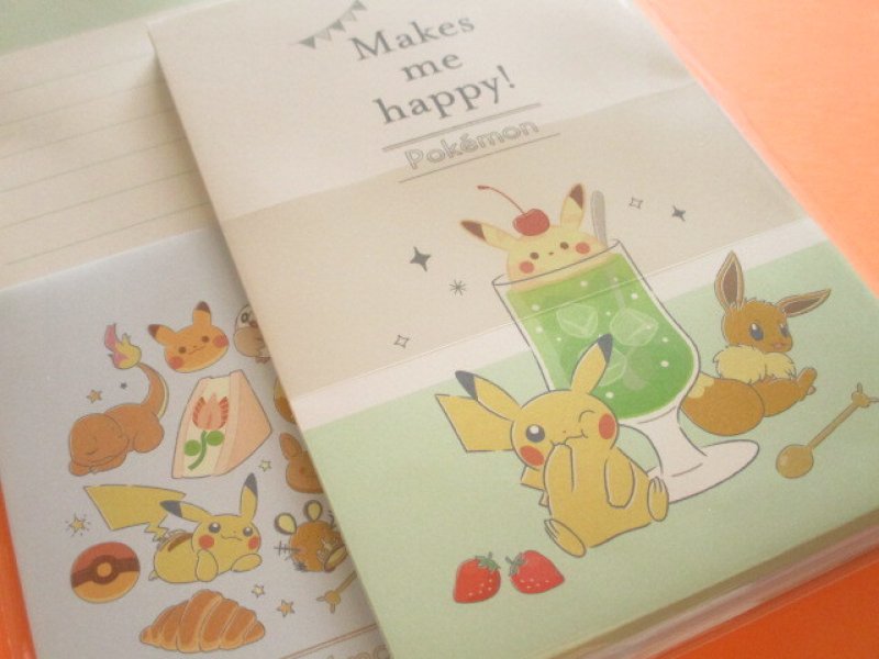 Photo2: Kawaii Cute Letter Set Cute Pokémon Kamio Japan *Snack Time (303892)